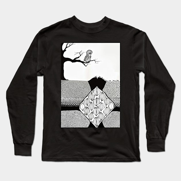 Owl and Ant Colony Long Sleeve T-Shirt by voluptacon